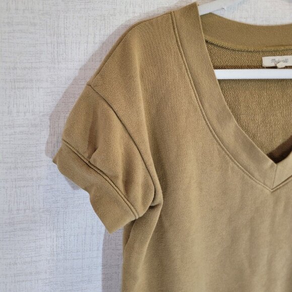 Madewell Sweater Women Small Brown Short Sleeve V Neck Pullover - Picture 6 of 8